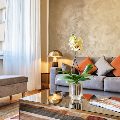 Make yourself at home in the comfy living area