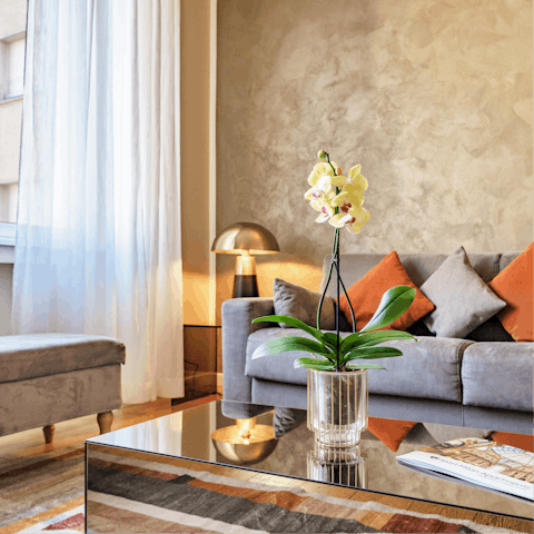 Make yourself at home in the comfy living area