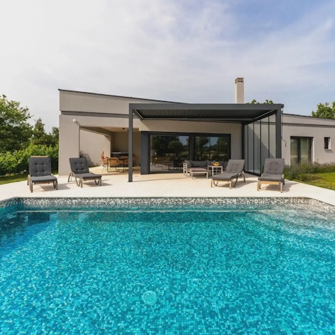 Make a splash in the private swimming pool