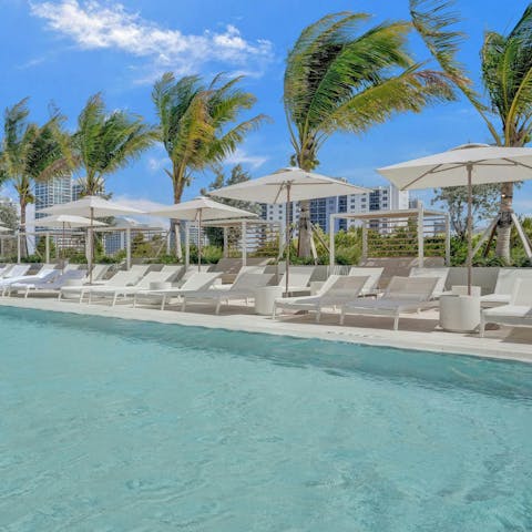 Lounge by the on-site shared pool