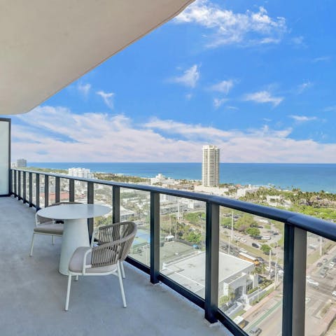 Enjoy sea views from the private balcony