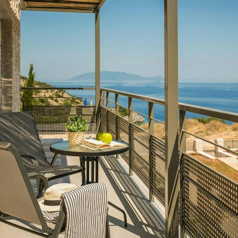 Enjoy your morning coffee accompanied by sea views