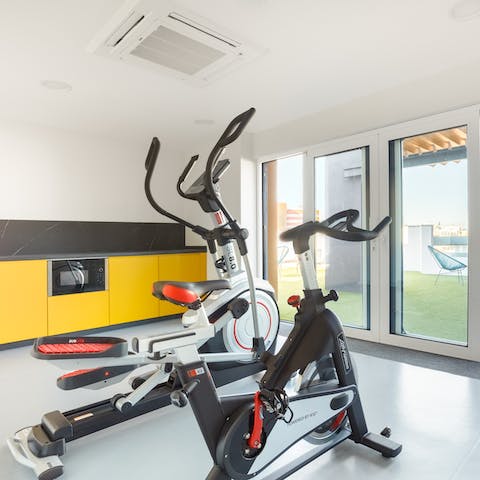 Maintain your morning fitness routine on the bike or cross-trainer