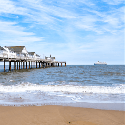 Stroll three minutes to the beach for a dip in the sea or an ice cream along the promenade