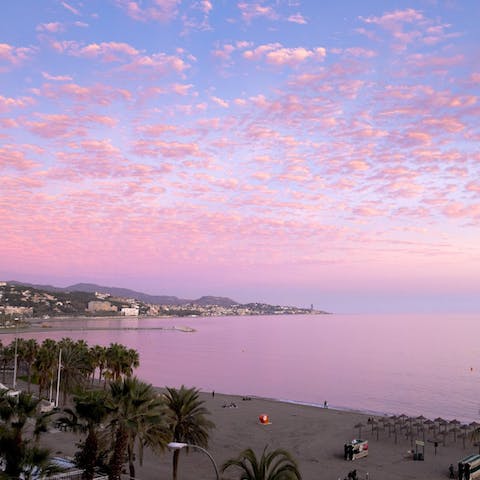 Step outside and stroll over to Playa de La Malagueta