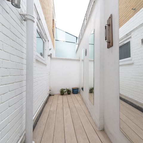 Take your morning coffee out onto the private deck space to catch some early morning rays