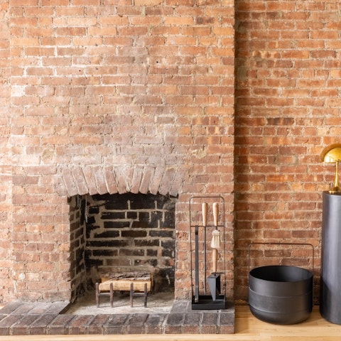 Warm up by the open fire when the New York weather turns chilly