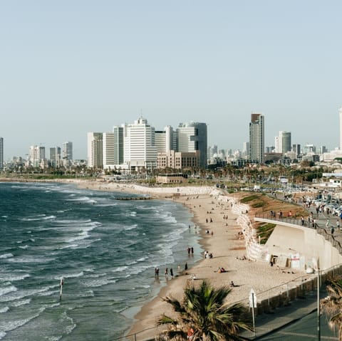 Soak up the sun on the golden sands of Jerusalem Beach