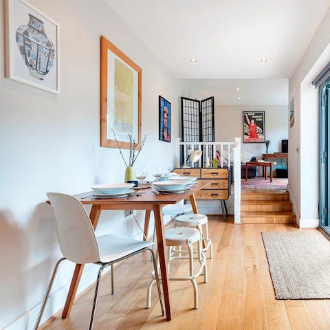 Share intimate meals around the dining table or catch up on some emails from here