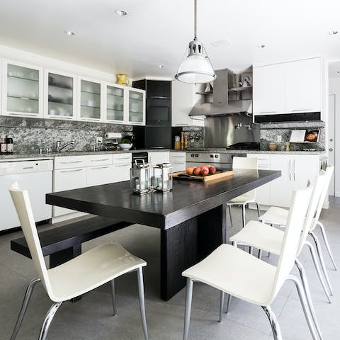 The sociable kitchen and dining area