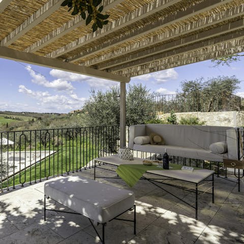 Gather for blissful sunset drinks on the terrace