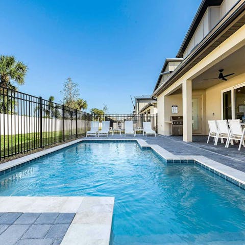 Spend lazy days by the private pool