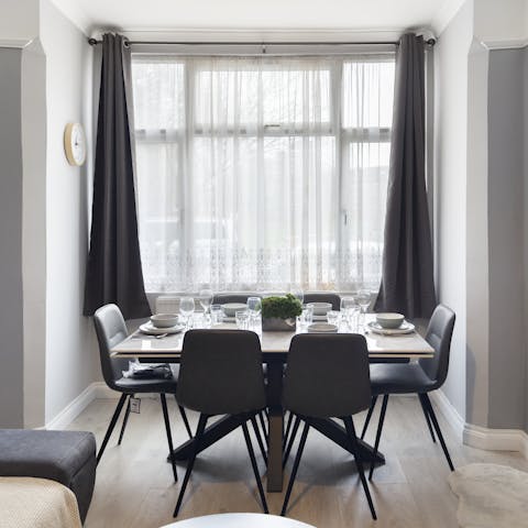 Dine and socialise in the comfort of the living area