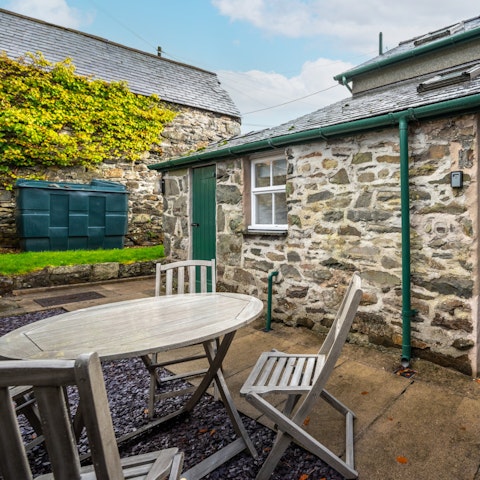 Relax with a glass of local beer in the private garden