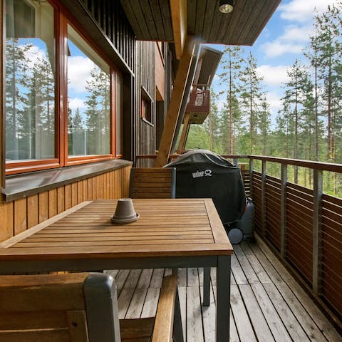 Spend warmer days on the balcony and cook dinner on the barbecue