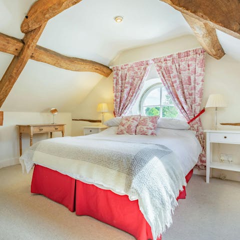 Enjoy a peaceful sleep under the cosy wooden beams