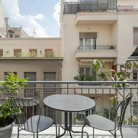Sip your morning coffee outside on the private balcony