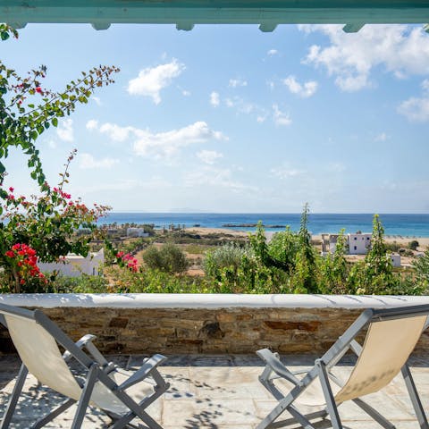 Start the day with a cup of coffee on the terrace 