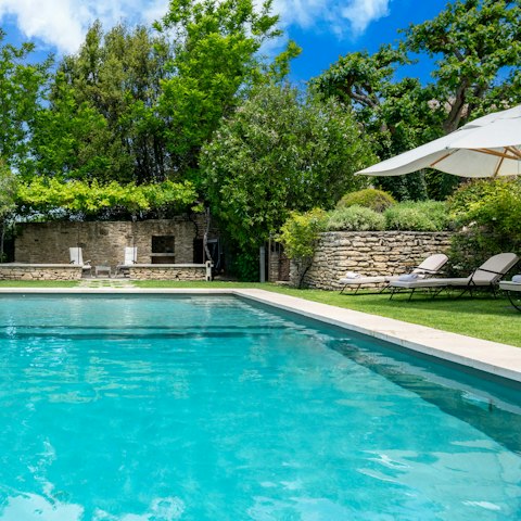 Cool off in the private outdoor pool