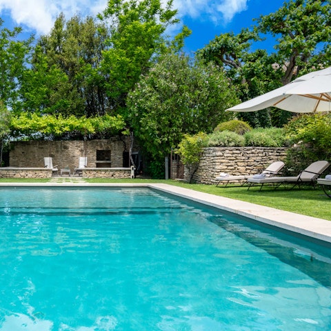 Cool off in the private outdoor pool