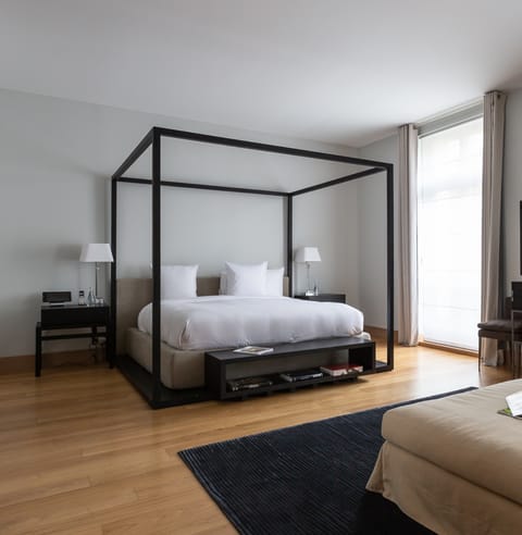 Sleep in style on the four-poster bed