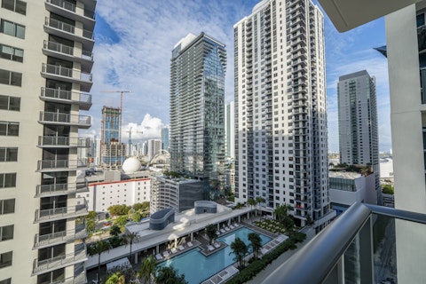 Admire the Miami cityscape from the private balcony