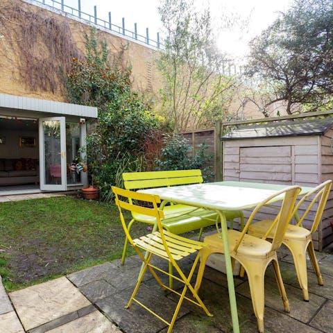 Take your morning coffee out in the garden