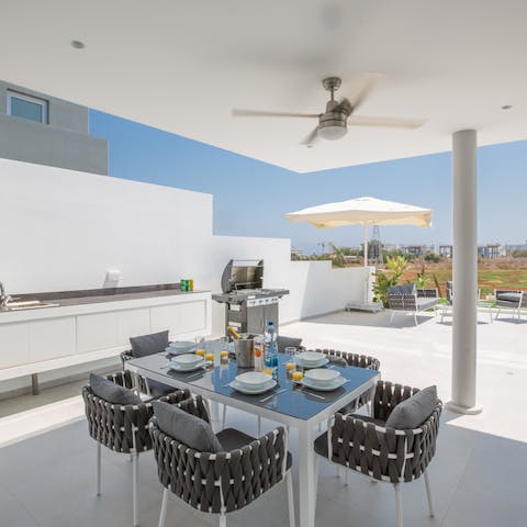 Spend a relaxed evening grilling outdoors