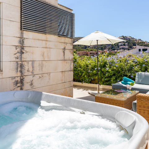 Unwind in your private hot tub