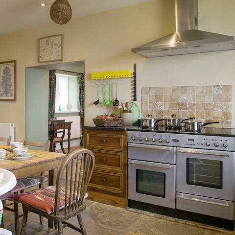 Cook up a storm in the made-for-action kitchen with range oven