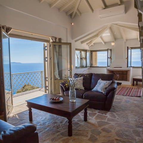 Open up the French doors to let a cooling breeze into the home