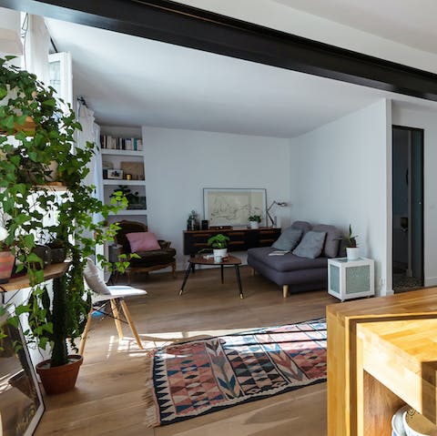 An open-plan living area