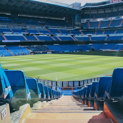 Enjoy a game of football at the iconic Santiago Bernabéu Stadium