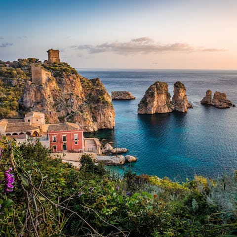 Reach Sicily's rugged coastline in less than 20 minutes by car