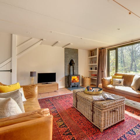 Curl up in the cosy living room for a Netflix movie night in front of the crackling fire