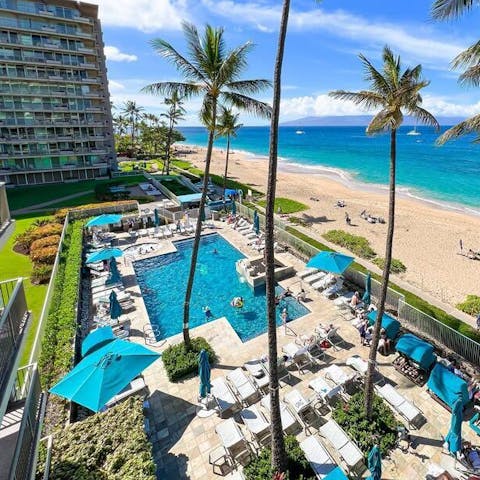 Spend the day by the shared swimming pool for real holiday vibes