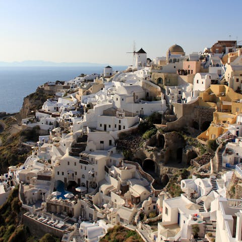 Follow the coastal hiking path nearby and reach Oia in half an hour on foot