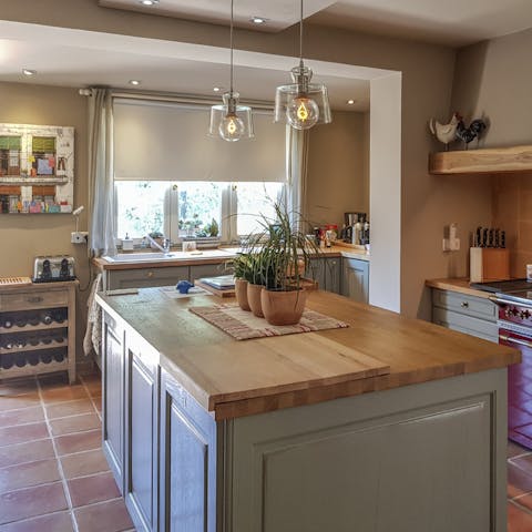 Cook classic French dishes in the farmhouse-style kitchen