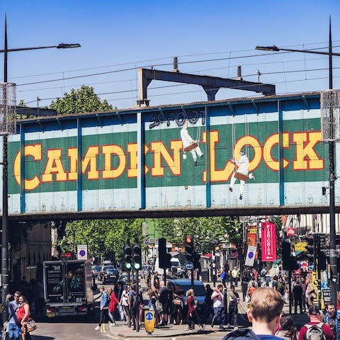 Peruse the stalls at Camden Lock Market, just a fifteen-minute walk away