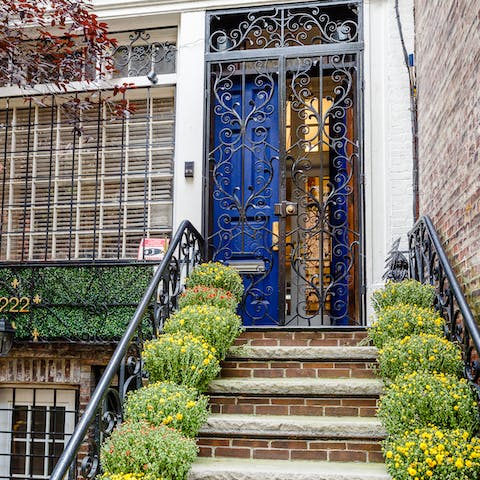 This Intricate rod-iron entrance