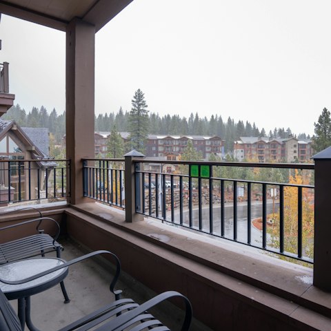 Enjoy a moment of calm while relaxing on the balcony