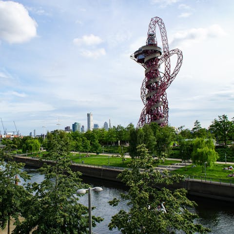 Explore Queen Elizabeth Olympic Park right outside your door – the London 2012 Olympic Rings are an eight-minute walk away