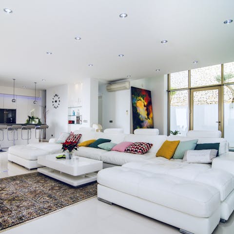 Watch a home movie from the huge sofa
