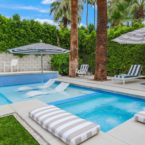 Savour cooling dips in the pool and long soaks in the hot tub