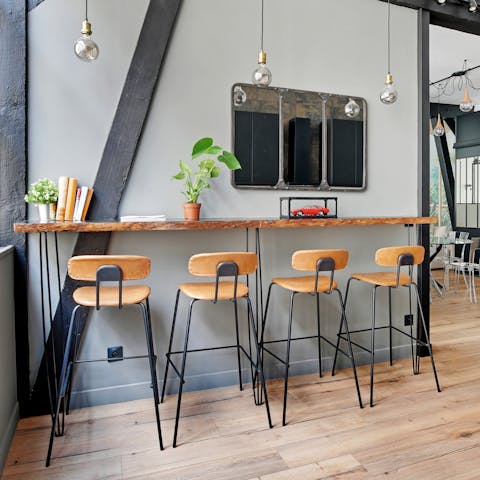 Start your day with a coffee at the breakfast bar