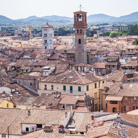 Walk a few minutes to the historic walls of Lucca