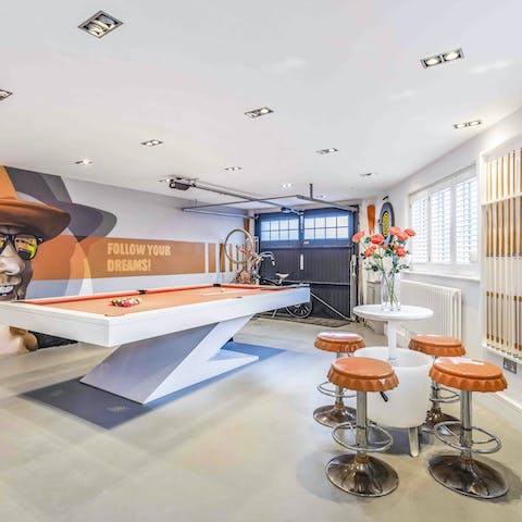 Kick back in the games room with a beer or two