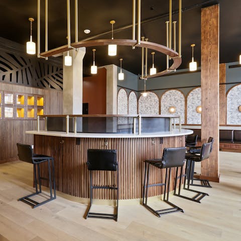 Relax in the building’s stylish lobby