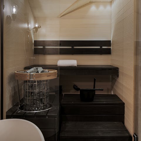 Unwind with a relaxing session in the sauna