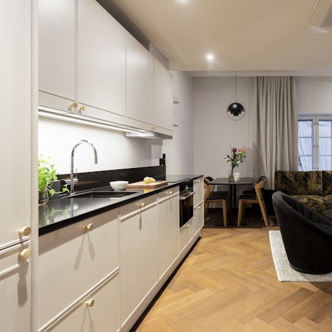 Whip up home-cooked meals in the modern kitchen